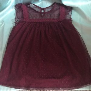 Burgundy lace juniors blouse.